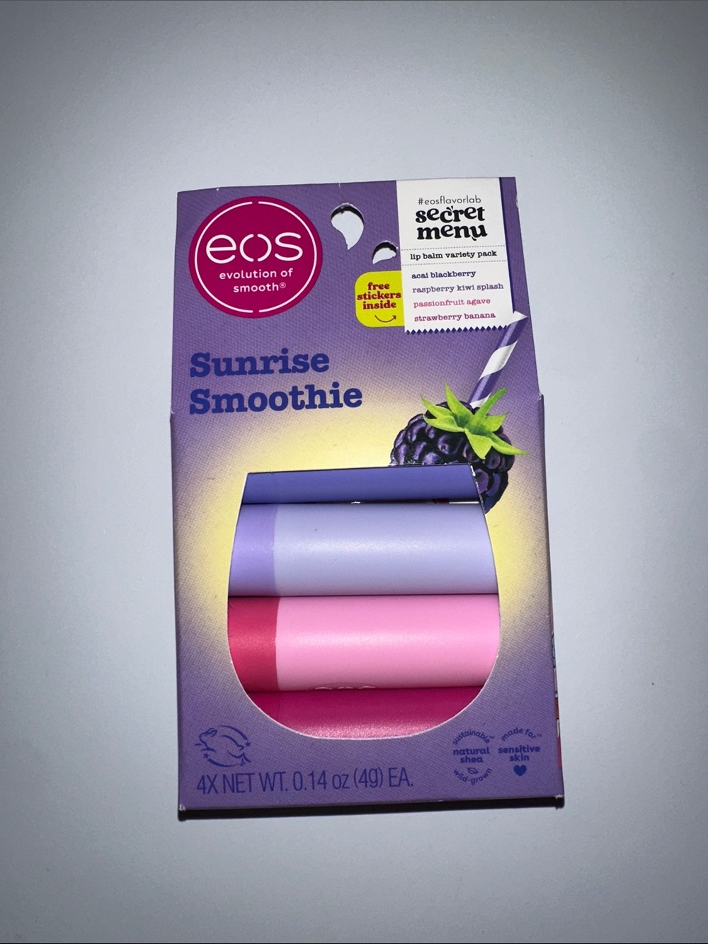 eos Sunrise Smoothie Lip Balm 4-Pack - Lavender & Pink